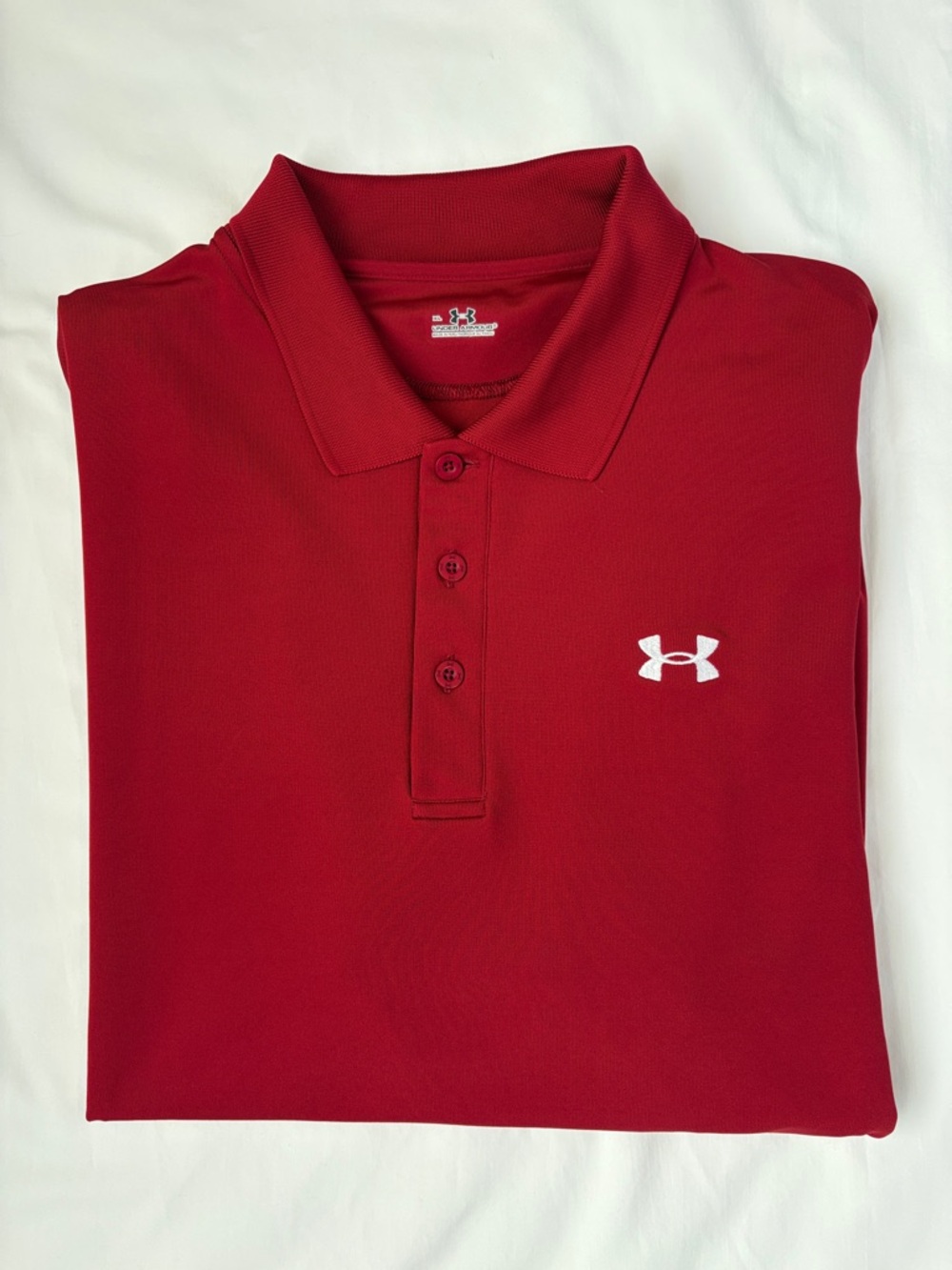 Under Armour Golf Polo XL Power Red Performance Tech Loose Fit